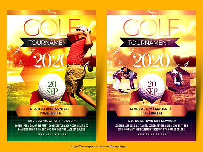 Golf Flyer ad advertisement event flyer golf golfer layout poster promotion template