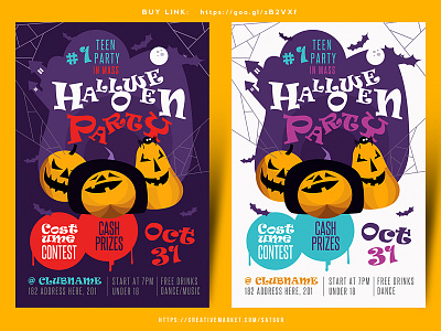 Halloween Flyer halloween layout nightclub october fest photoshop template poster print design spooky night