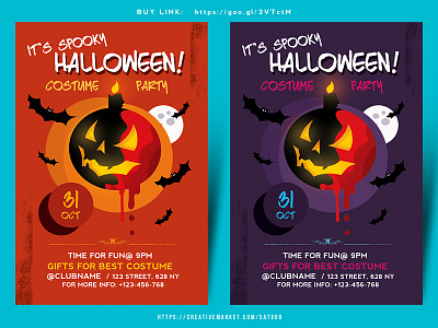 Halloween Flyer halloween layout nightclub october fest photoshop template poster print design scary night spooky night