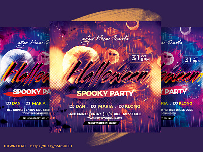 Halloween Flyer advertisement dj night festival flyer halloween party horror layout music flyer new year party nightclub october fest party flyer photoshop poster print design psd flyer pumpkin satgur spooky party flyer template