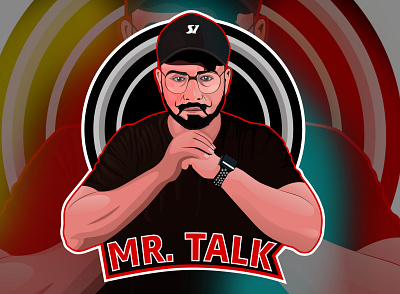 Cartoon Portrait with MR. TALK Youtube Channel logo for a client avatar caricature caricatures cartonize cartoon cartooning cartoons character digitalart drawing graphicsart head headshot illustrator mr. talk mr. talk portrait realistic sketch vector