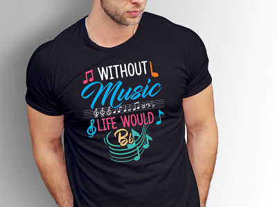 without music life would b illustration music musician typorgraphy