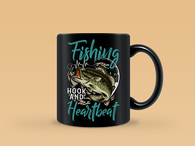 Fishing mug design fishing fishing mug illustration mug typography
