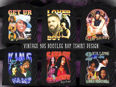 Vintage 90s Bootleg Rap T shirt Design 90s bootleg rap retro vintage t shirt t shirt typography vintage