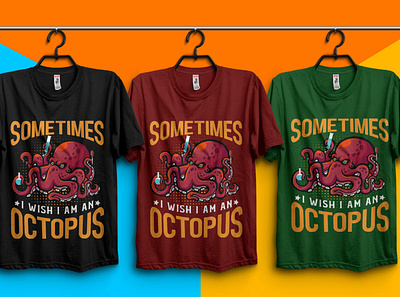 Funny Octopus t shirt design octopus retro retro vintage t shirt sea sea animal typography vintage