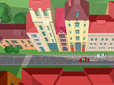 City illustration - Detail buildings city illustration map road street texture town vector