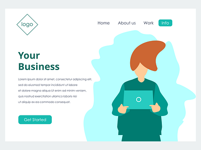 landing page animation branding design flat illustration illustrator minimal vector web website