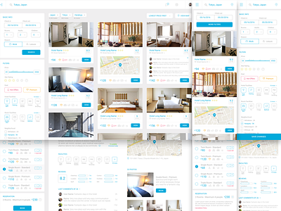 Hotel Booking Responsive Site accommodation app booking desktop hotel mobile reserve responsive simple icons website