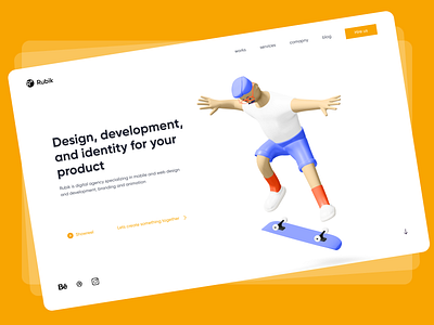 Digital agency UI v2 3d agency website clean concept design digital agency figma flat follow illustration inspiration neat simple ui ux