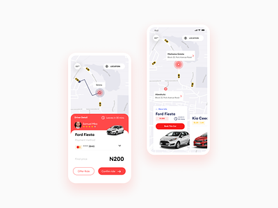 Ride Sharing UI android app design app design clean concept design figma flat illustration inspiration presentation ride share ride sharing app ui ux