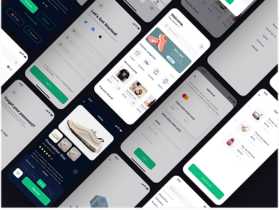 Shopicle - Ecommerce Mobile App add to bag app app design application ui brand checkout design ecommerce ecommerce app figma flat minimalistic mobile app mobile ui online shop shoes store shopping app ui ux