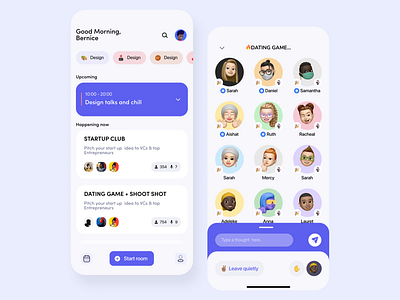 Clubhouse Concept app app design chat clean club clubhouse clubhouse app concept figma flat minimal minimalist mobile spaces speak twitter spaces ui design voice chat