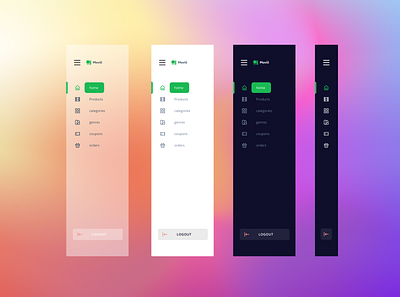 The Sidebar clean darkmode dashboard design figma flat glasmorphism minimal nav bar navigation side bar ui ux web app