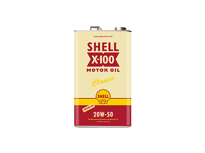 Relaunch classic motor oil packaging shell x 100