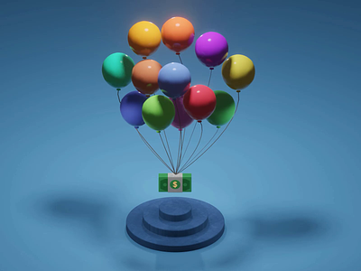 3D Floating Money 3d animation b3d blender motion motion graphics