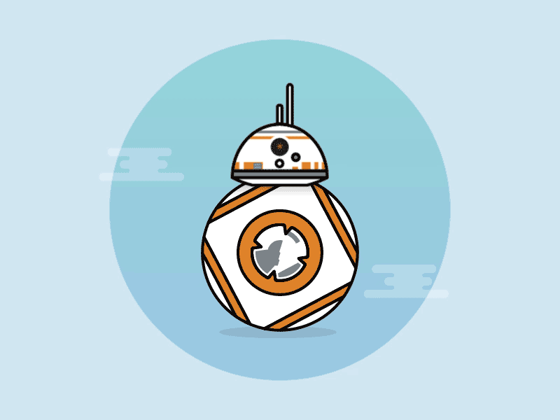 BB-8: Our Favorite Droid animation bb 8 bb8 droid gif illustration line art sci fi star wars