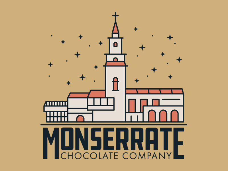 Monserrate Chocolate Company illustration branding logo bogota colombia monserrate