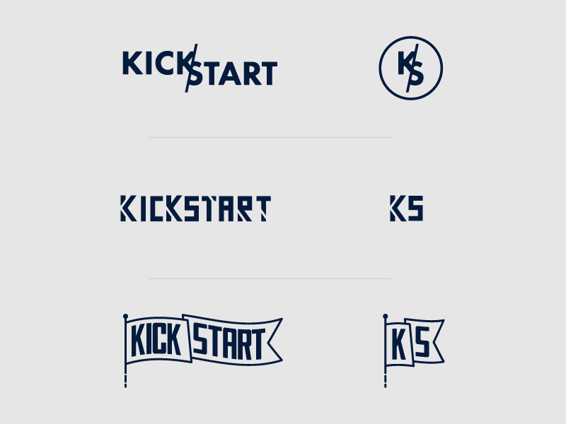 Kickstart Logos badge banner emblem flag concepts logo illustration kickstart