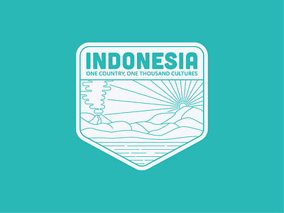 Indonesia Badge asia badge emblem illustration indonesia lineart logo