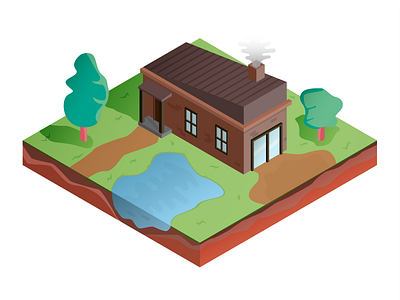 Isometric House game garden house illustration iso isometric video game