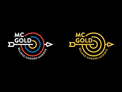 MC Gold Logo archery arrow circle circular circular logo gold logo target