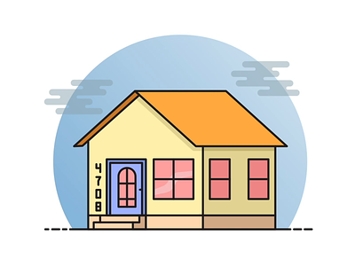 Animated Illustration - House Reveal after effects aftereffects animation flat home house illustration illustrator motion graphic paths vector