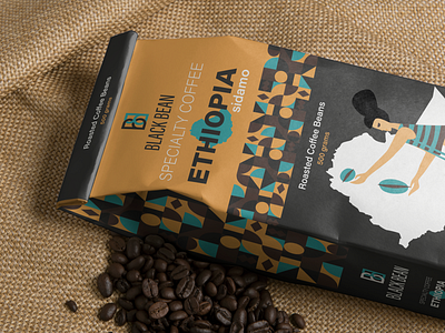 BLACK BEAN branding coffee packaging design graphic design icon logo logo design packaging