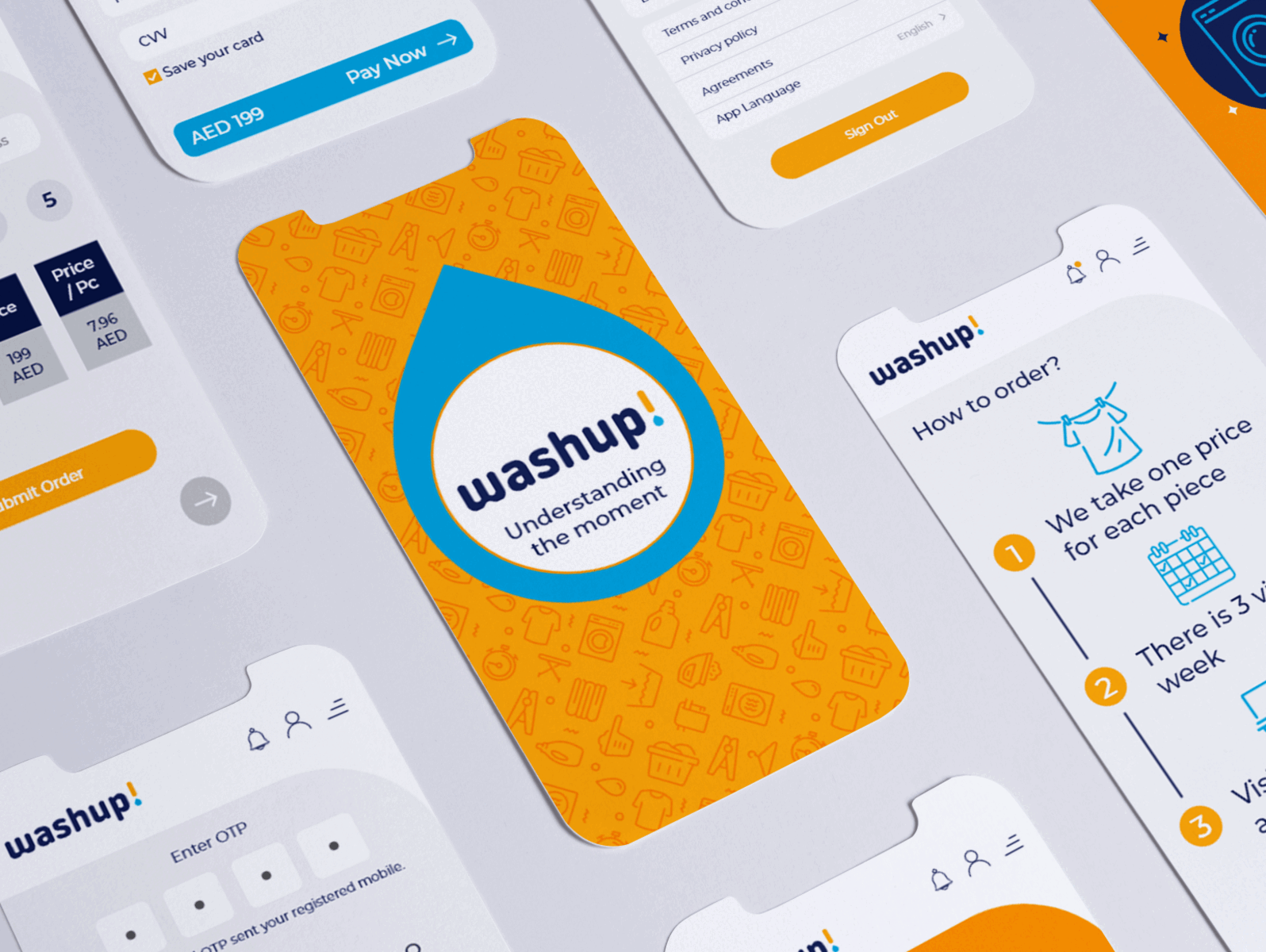 Washup app application art creative mobile mobile app ui uiux ux