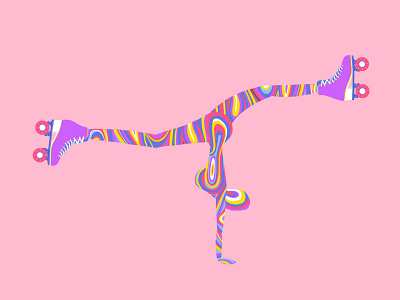 Illustration animation colourful graphic design illustration pink color roller skater