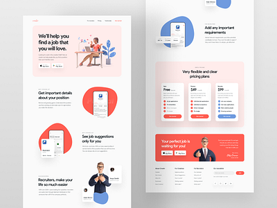 Job Finding Platform Landing Page by Fireart Studio on Dribbble