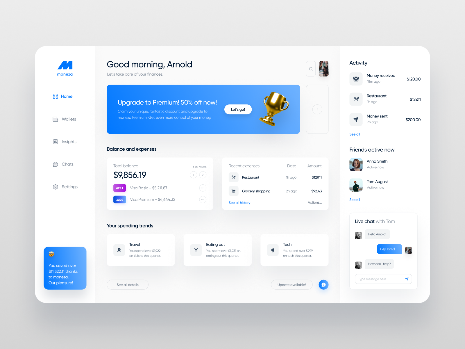 Moneza Multiwallet App by Fireart Studio on Dribbble