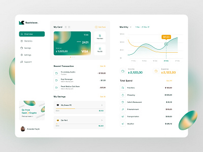 Simple Banking Web App app bank cards cards ui chart dashboard fireart fireart studio list spendings ui ux