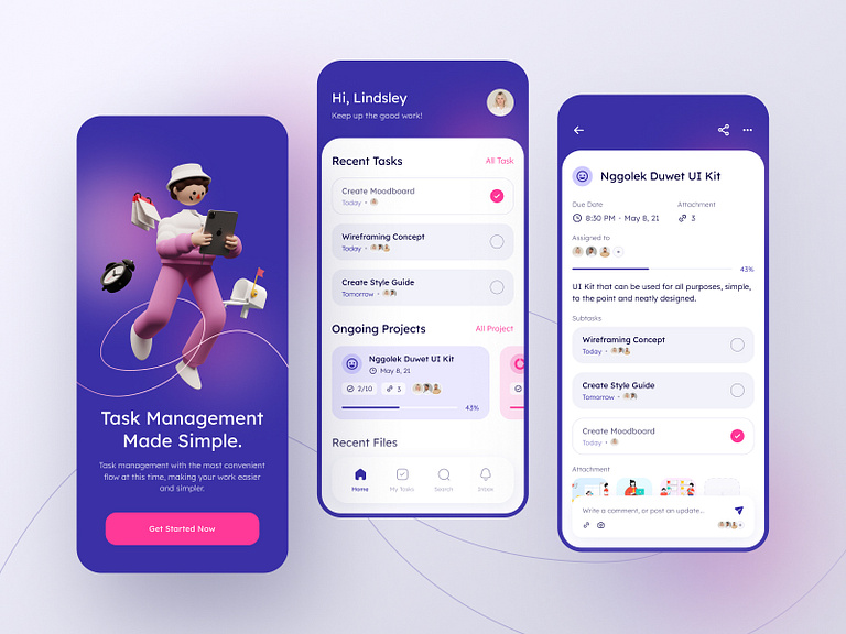 Project Management iOs App by Fireart Studio on Dribbble