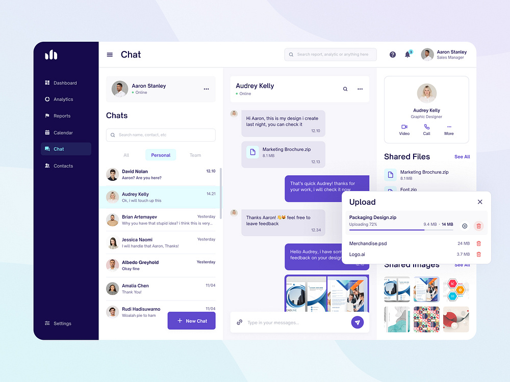 CRM Platform Chat by Fireart Studio on Dribbble