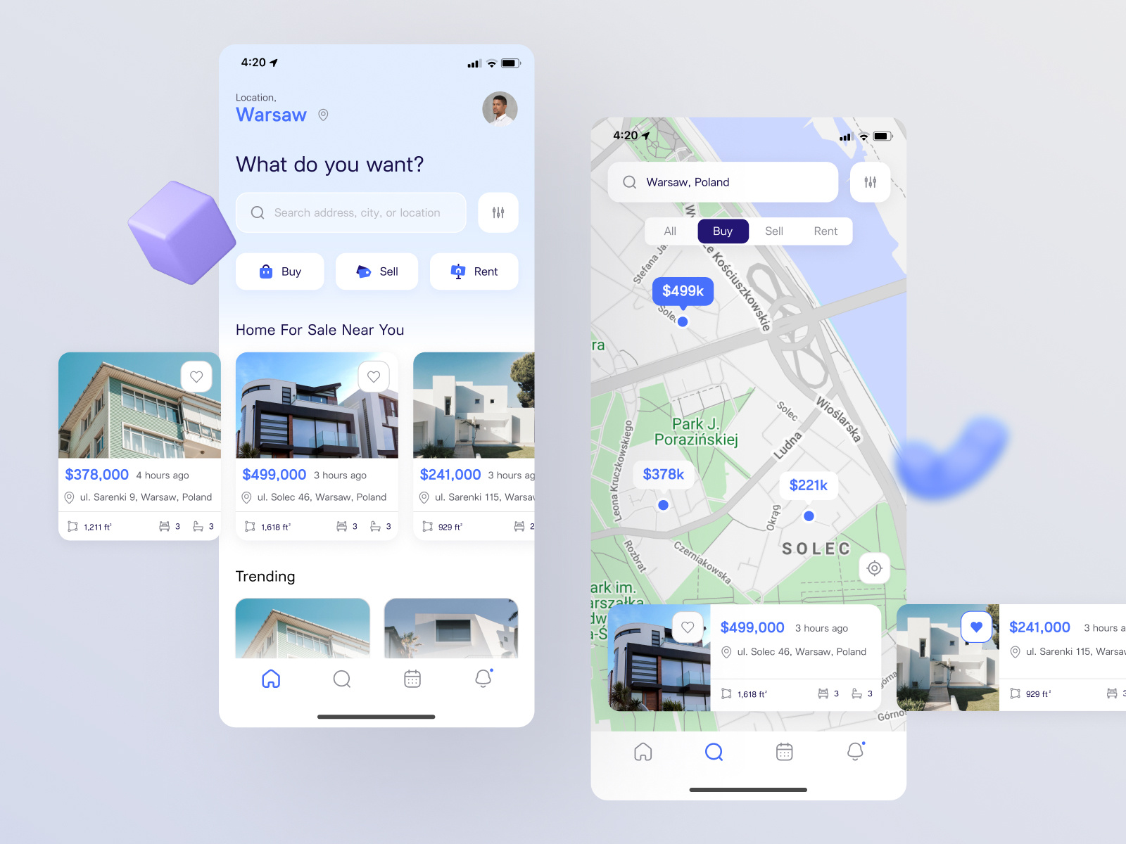 Home Listings iOs App by Fireart Studio on Dribbble