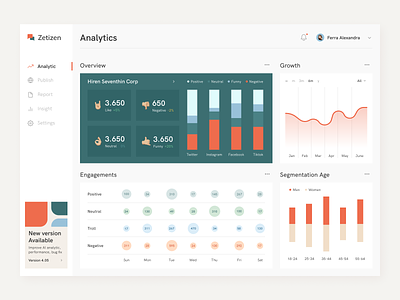 Social Media Analytic Dashboard analytic chart dashboard fireart fireart studio light social stat ui ux