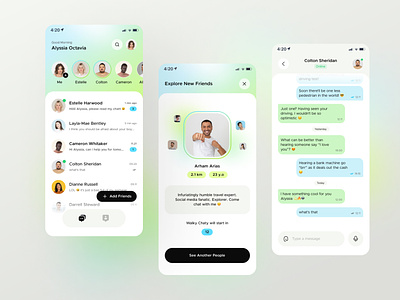Real Time Messaging App app chat clean fireart fireart studio fresh ios light messenger ui ux