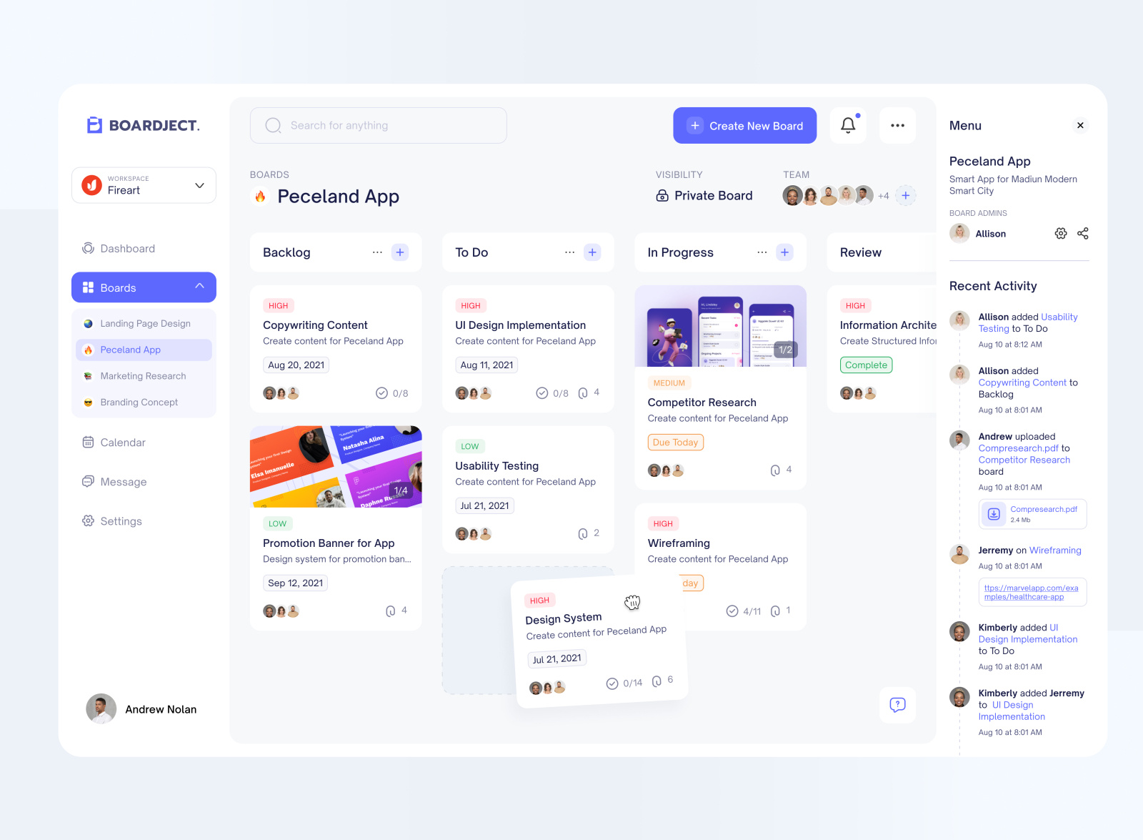 Agile Task Management Dashboard