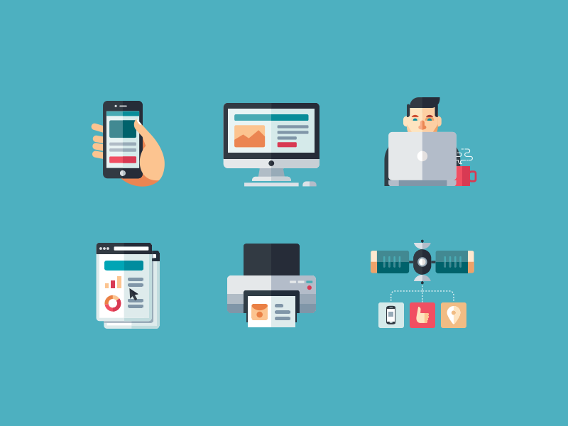 Comp Internet Icons fireart studio fireart icons computers internet flat phone print site hand