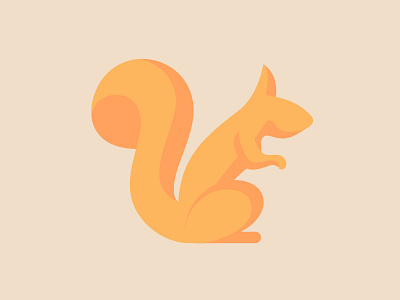 Squirrel mascot fireart fireart studio flat mascot orange squirrel