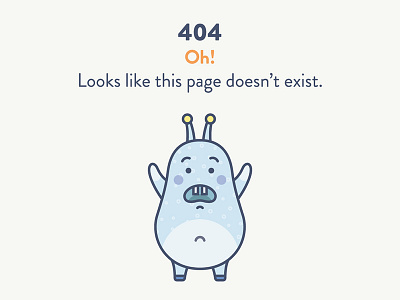 Little scared monster 404 fireart fireart studio flat mascot monster oops outline