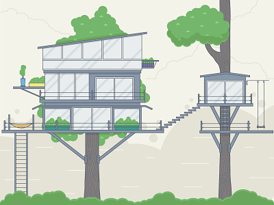 Treehouse fireart fireart studio flat forest house outline treehouse trees upstairs