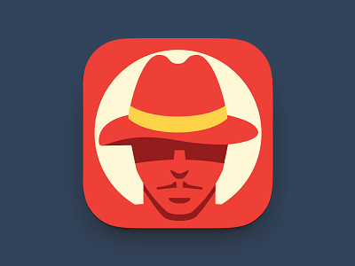 Icon for mafia app app appstore fireart fireart studio hat icon ios mafia shadow