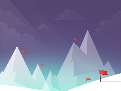 Blog illustration blog clouds fireart fireart studio flag flat mountain red