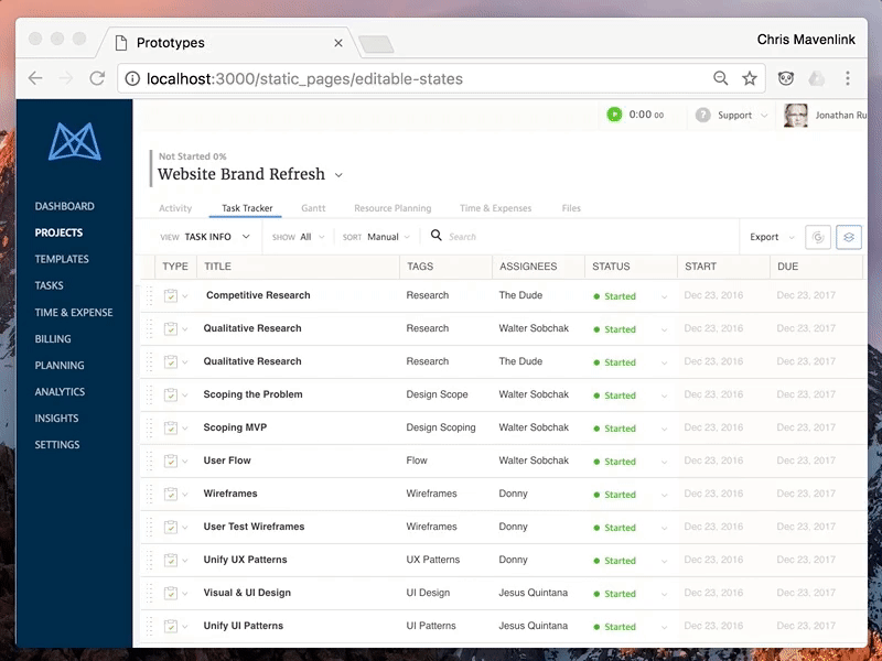 Editable States Interactions data design systems editable fields forms grid interaction interaction patterns mavenlink table ui ux