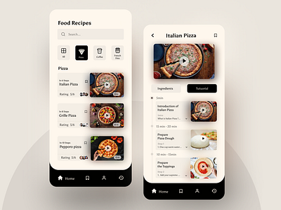 Food Recipies app design dark theme design dribble food food app recipies ui
