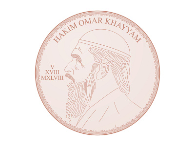 Hakim Khayyam adobe illustrator brass hakim line line art medallion omar khayyam