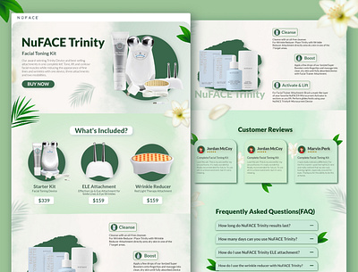 NuFace Trinity- Landing page design graphic design landing page mobile app design ui ui ux design ux ux design web page design