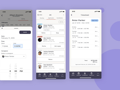 Home Health Mobile ui ux