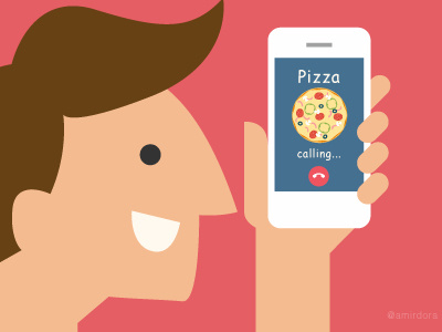 Hungry? 2d android app character design flat graphic icon illustration interface pizza ui